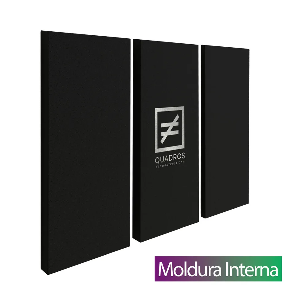 Quadro Artístico 3 Peças Acabamento Moldura Interna