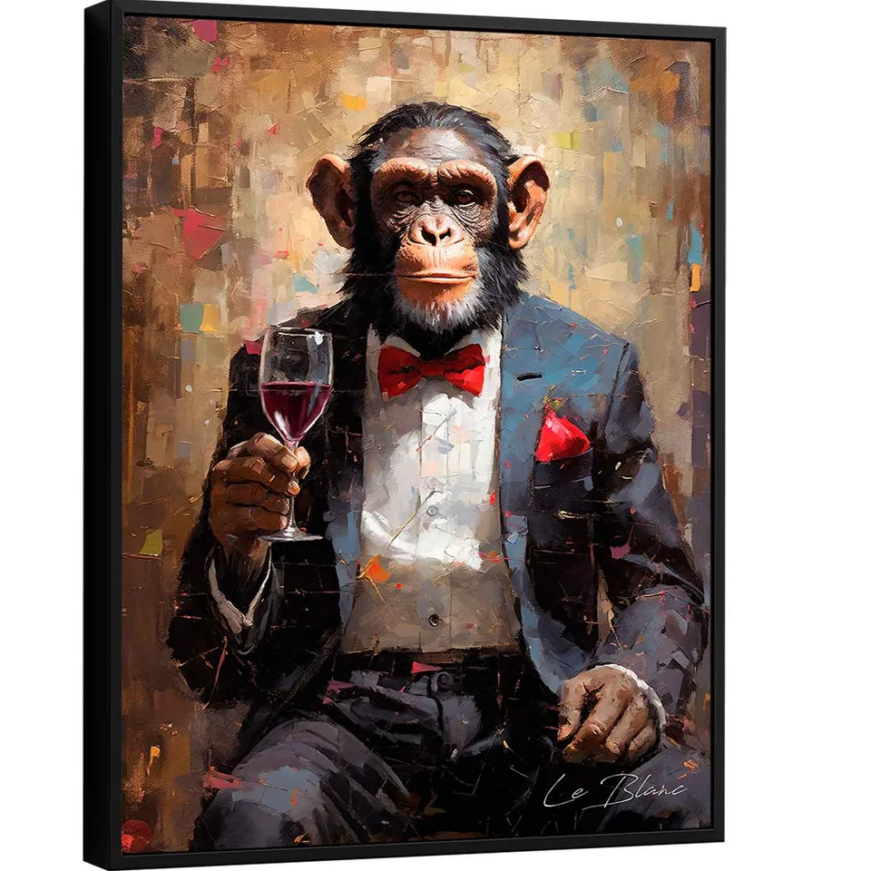 Quadro Macaco Sofisticado - Quadros para Escritório | QuadrosDecorativos.com
