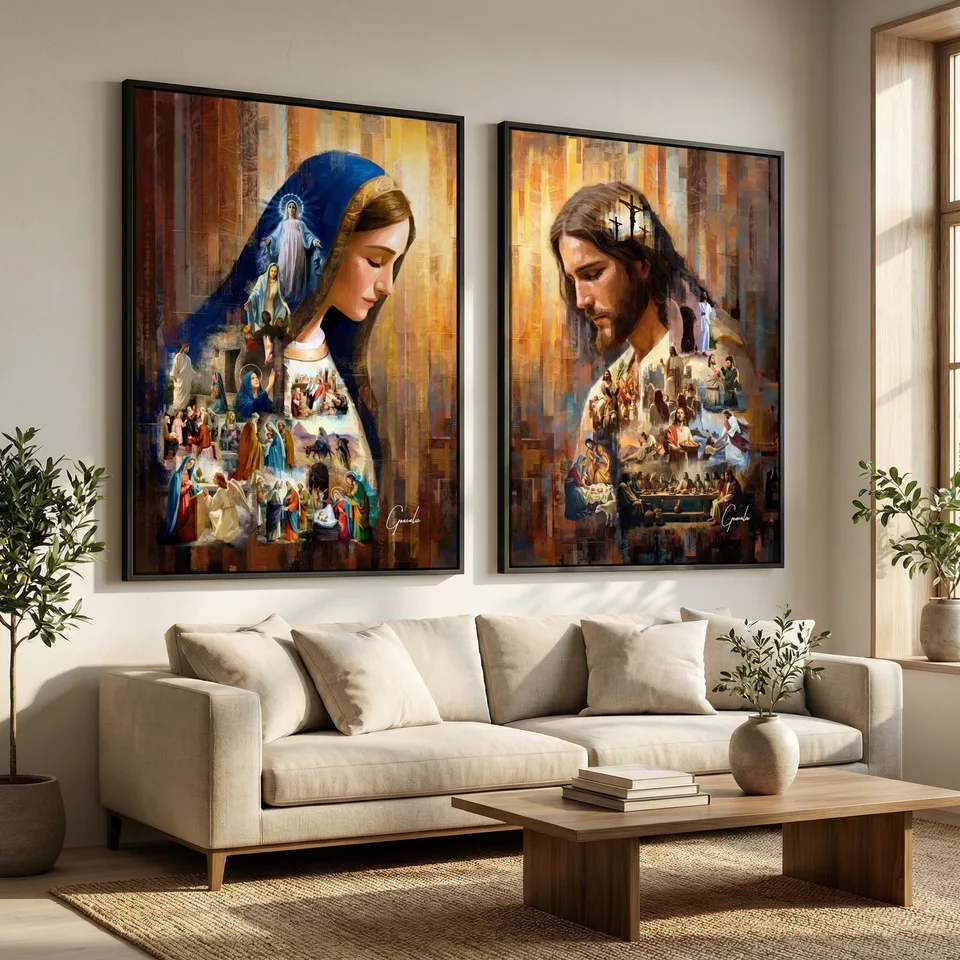 Firefly_Gemini Flash_Coloque essas obras de arte uma do lado da outra em quadros canvas vertical cada, na 36041