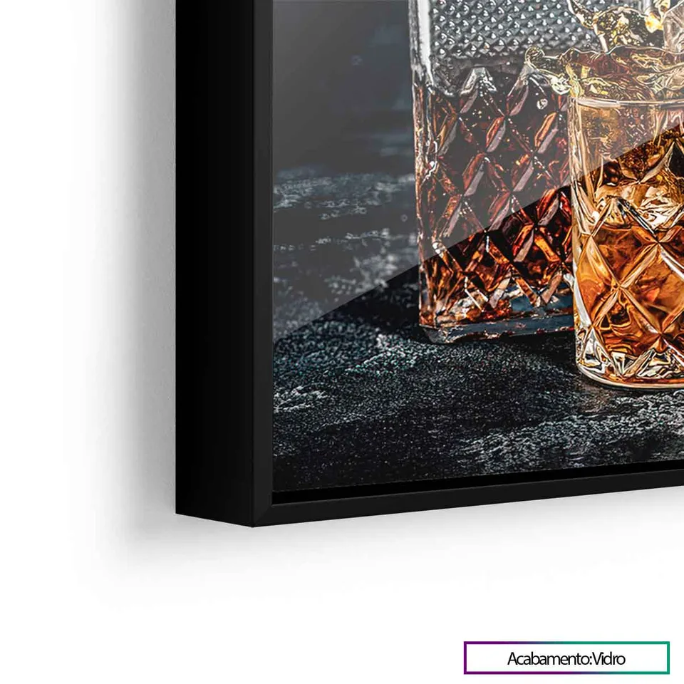 Quadro decorativo Whisky detalhe da moldura