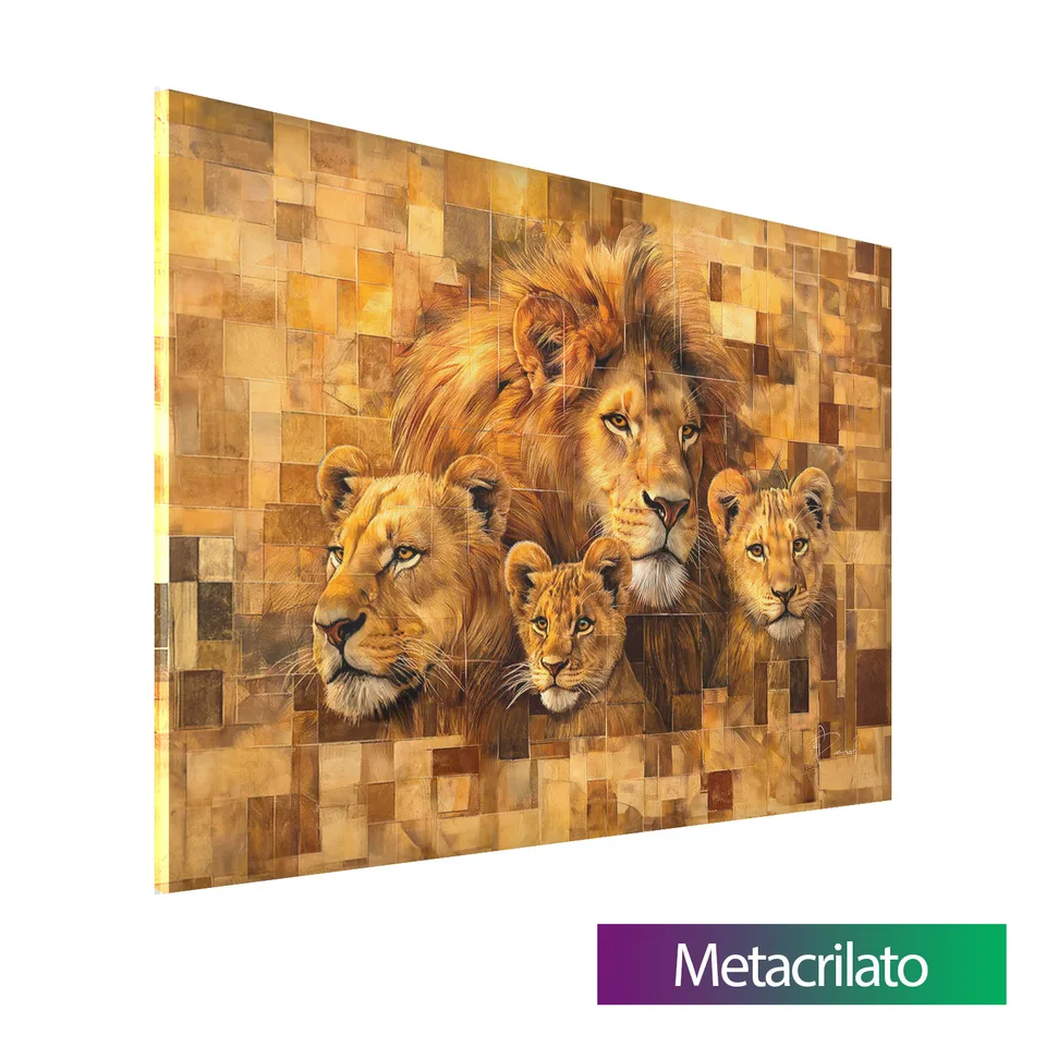 8929 Quadro Família de Leão Amadeirada (10)