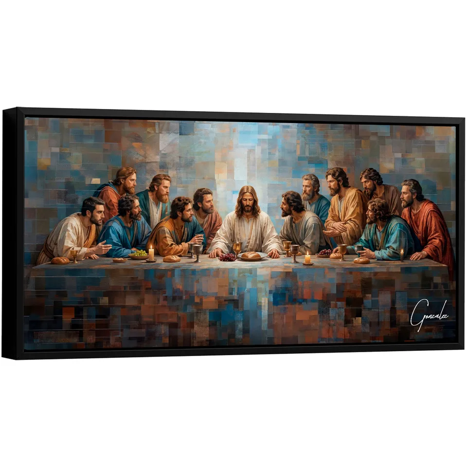 Quadro Abençoada Santa Ceia Grid Art