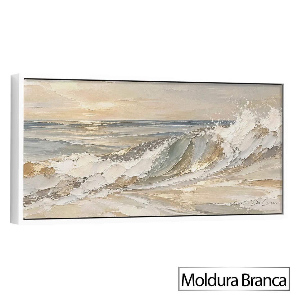 Quadro Abstrato BackWish com moldura de filete branca