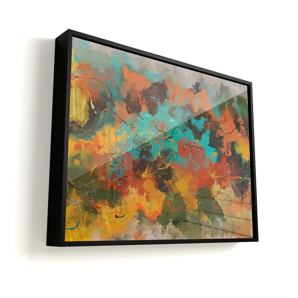 Quadro Abstrato Corado moldura mais vidro