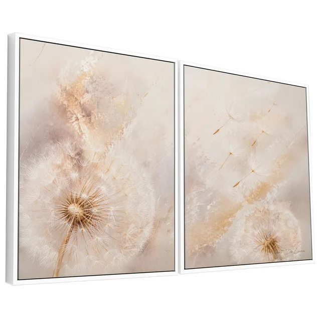 Quadro Abstrato Dente de Leão 2 Peças