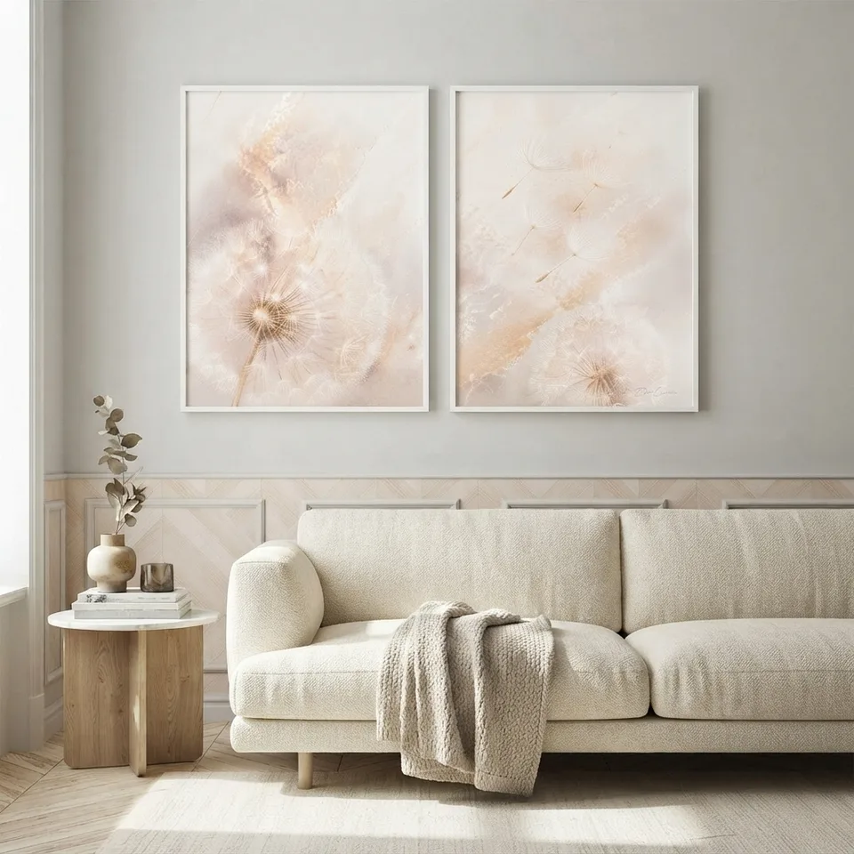 Quadro Abstrato Dente de Leão 2 Peças, de Vicent de Lucca — foto 4