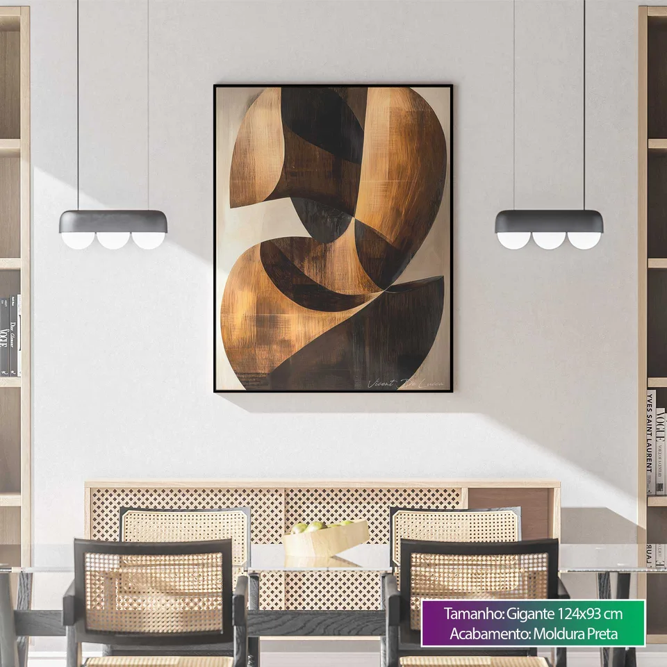 Quadro Abstrato Entrelaços Amadeirados, de Vicent de Lucca — foto 4