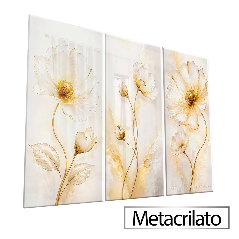 Quadro Abstrato Evolução Floral 3 Peças — foto 7