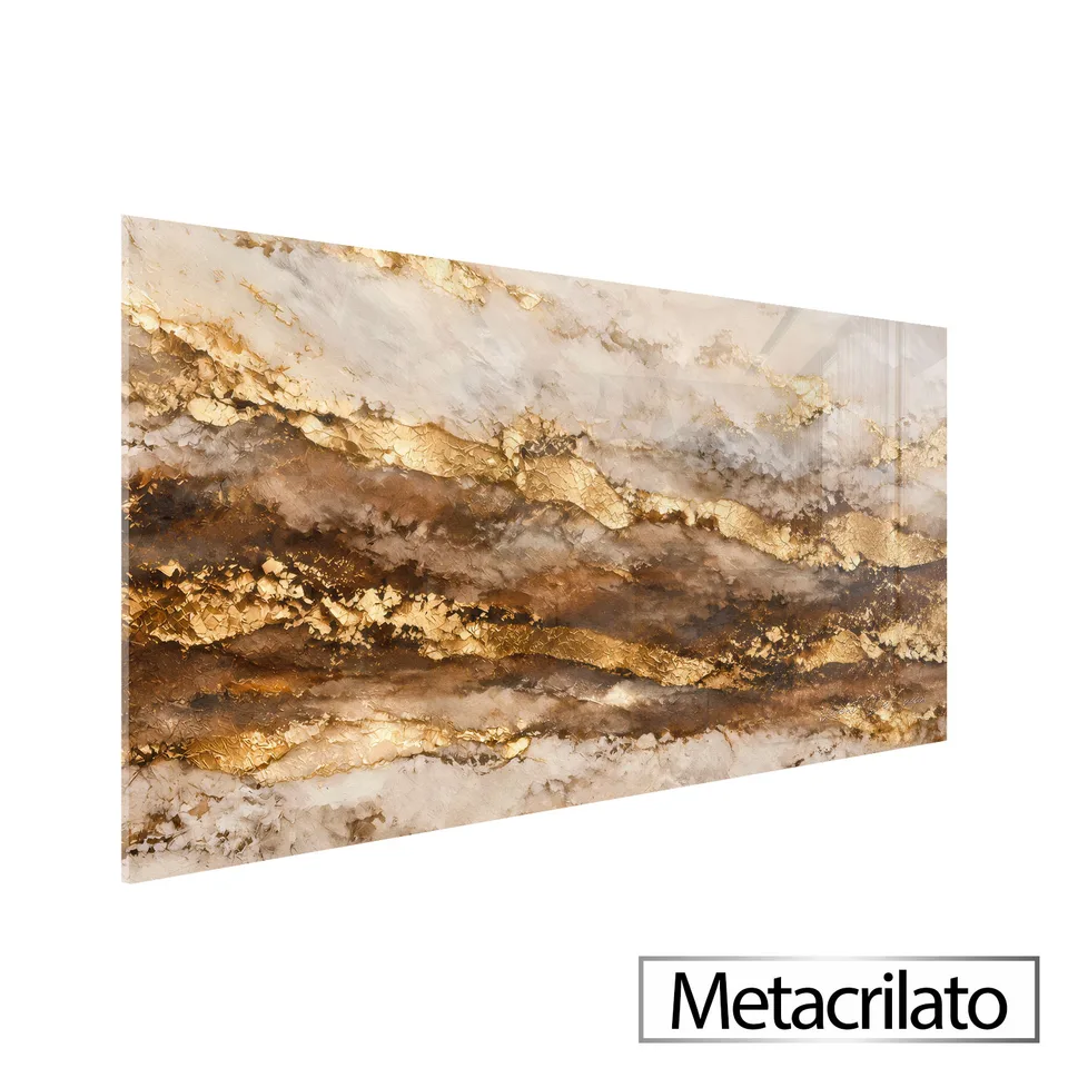 Quadro Abstrato Fluxo Dourado Petrificado — foto 9