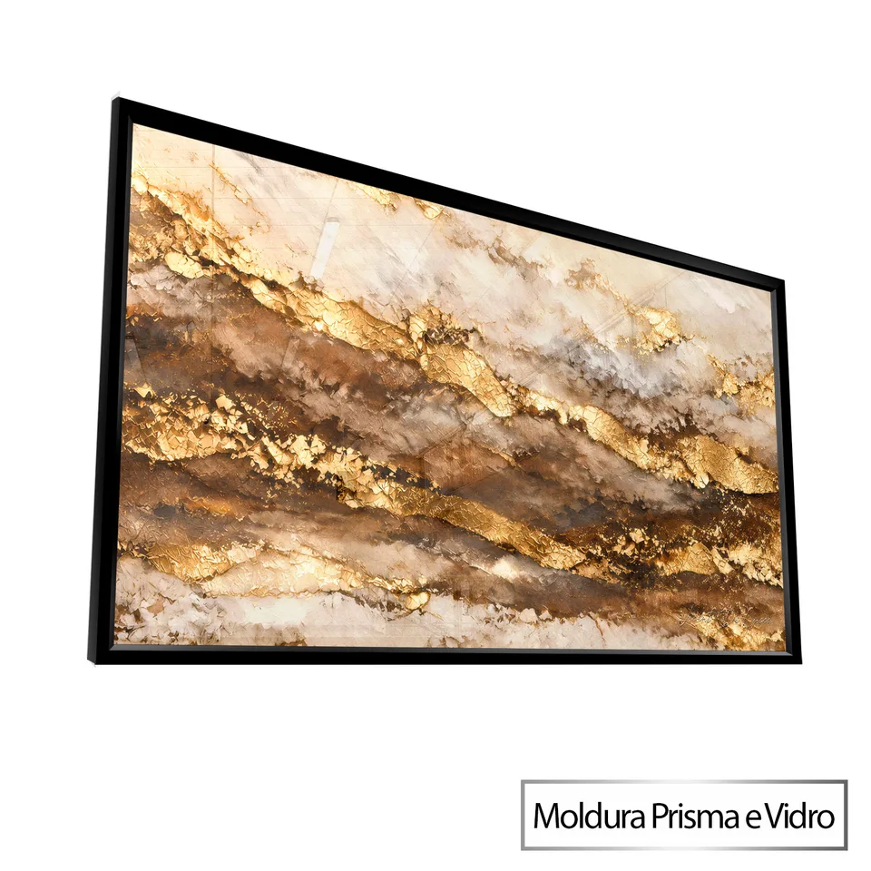Quadro Abstrato Fluxo Dourado Petrificado — foto 10