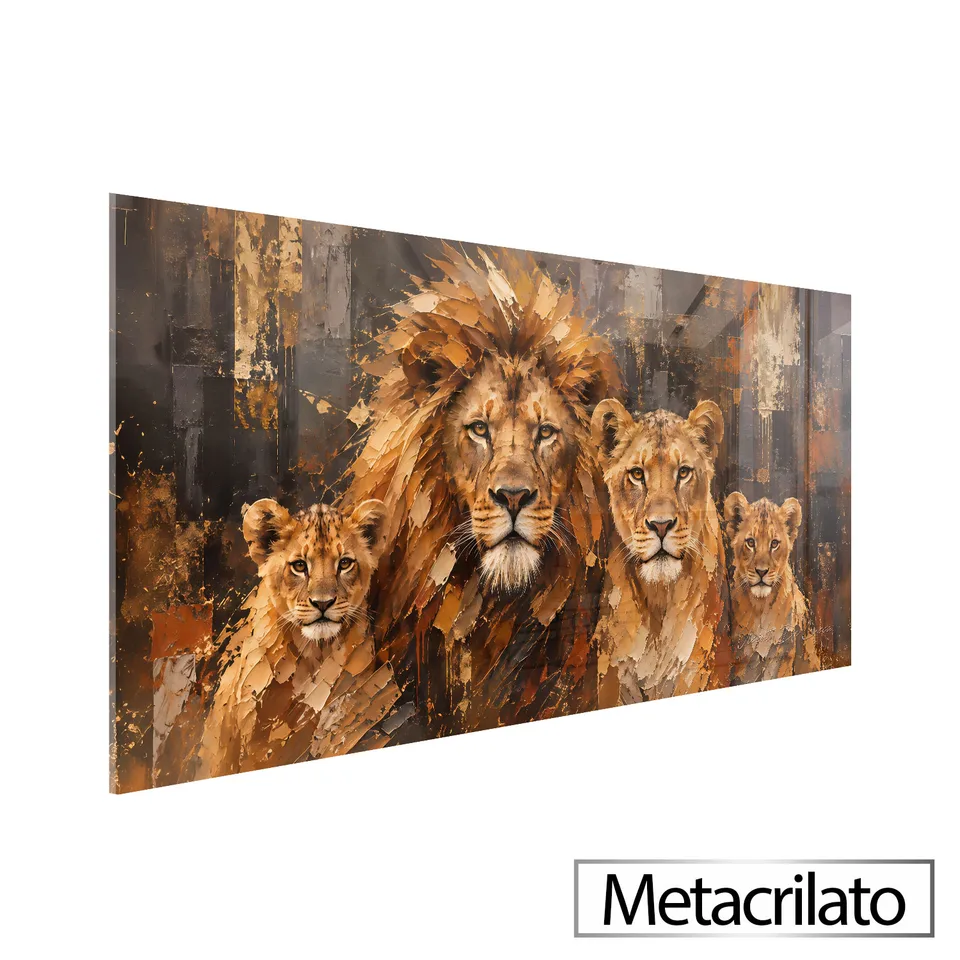 Quadro Abstrato Harmonia da Família de Leões — foto 11