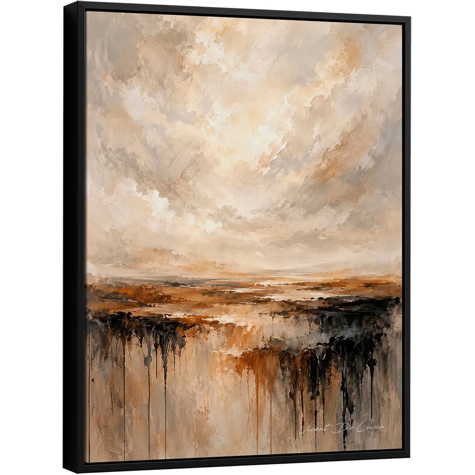 Quadro Abstrato Horizonte Terracota