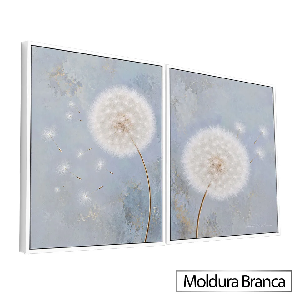 Quadro Abstrato Leveza do Dente de Leão 2 peças — foto 9