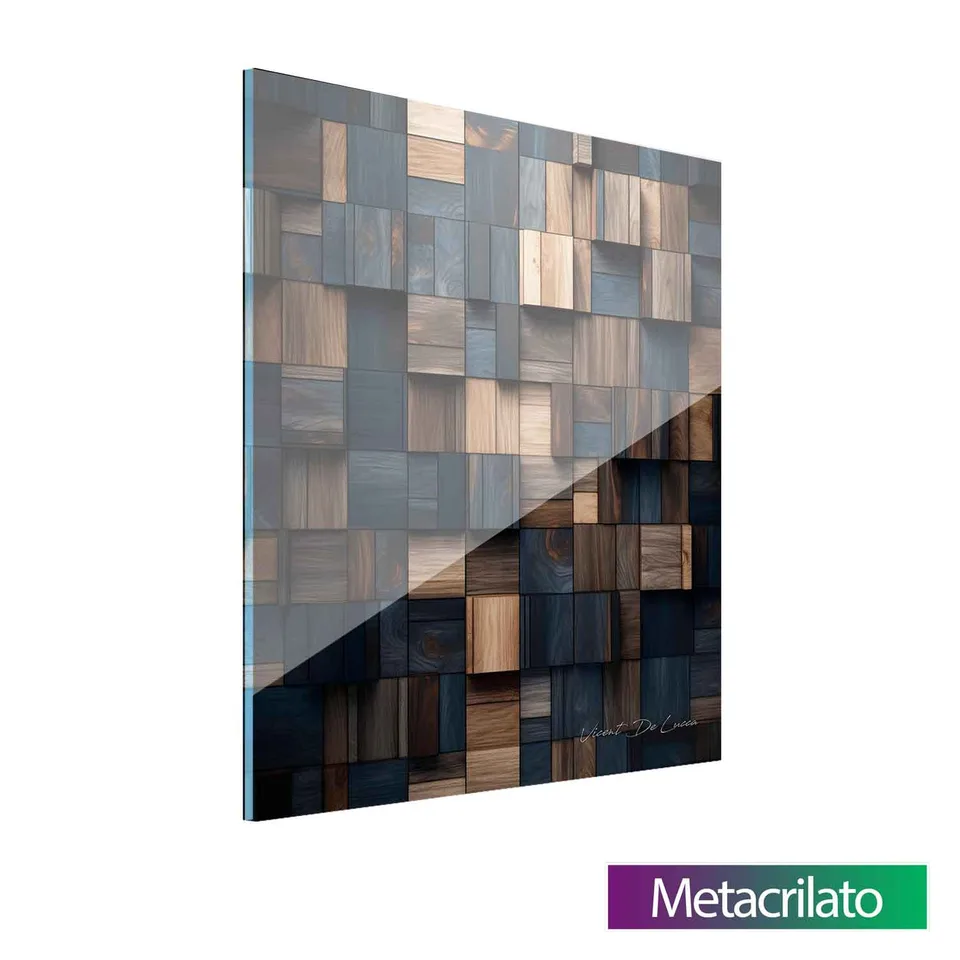 Quadro Abstrato Madeiras Harmoniosas com acabamento em metacrilato