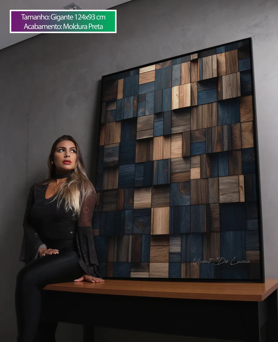 Quadro Abstrato Madeiras Harmoniosas, de Vicent de Lucca — foto 3