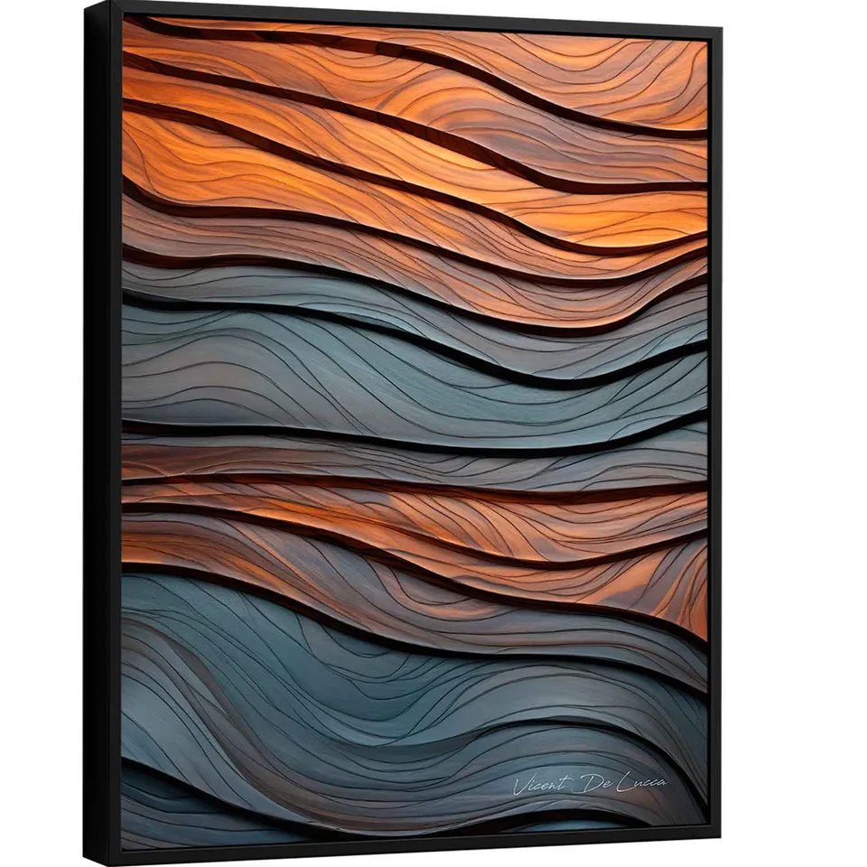 Quadro Abstrato Ondas Amadeiradas