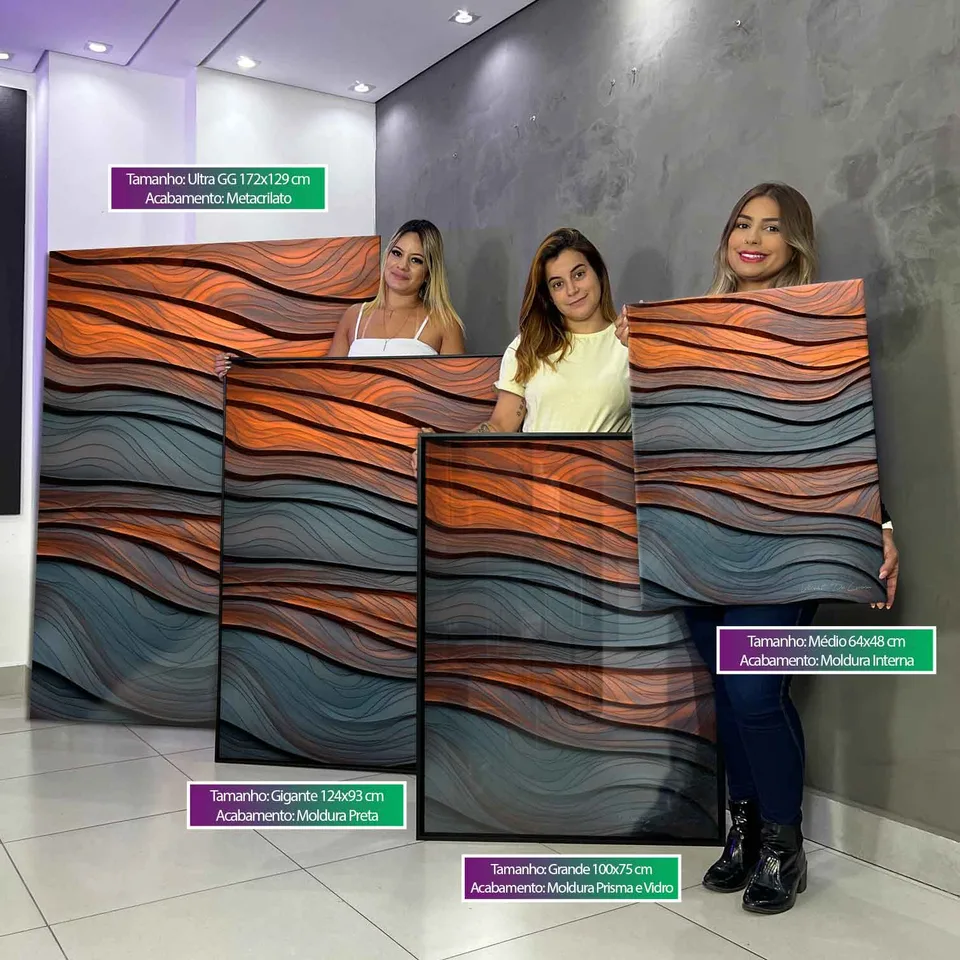 Quadro Abstrato Ondas Amadeiradas, de Vicent de Lucca — foto 3