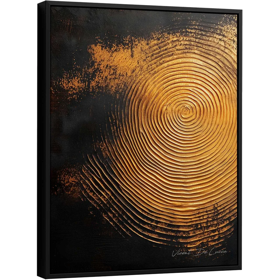 Quadro Abstrato Ondulações Douradas - Quadros para Consultório | QuadrosDecorativos.com