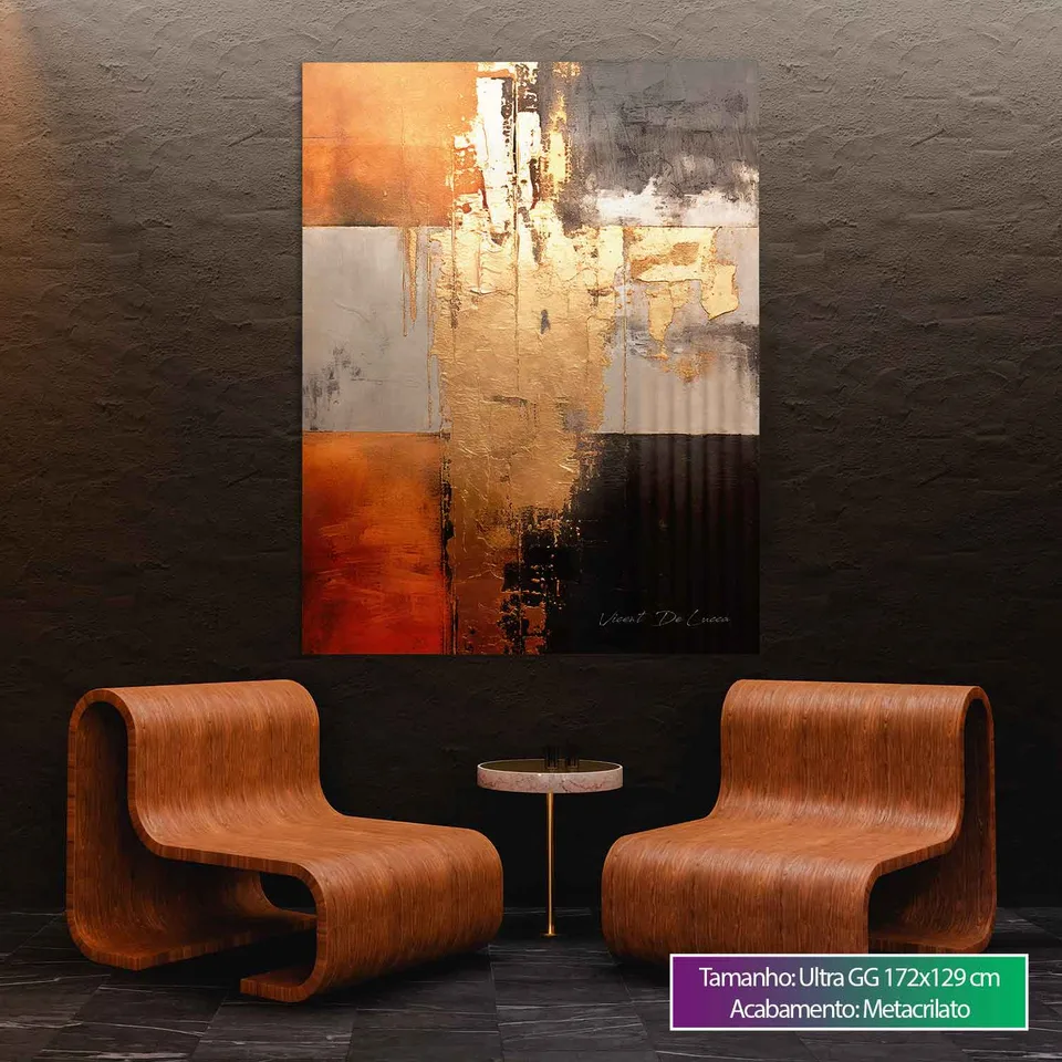 Quadro Abstrato Ouro e Ébano, de Vicent de Lucca — foto 3