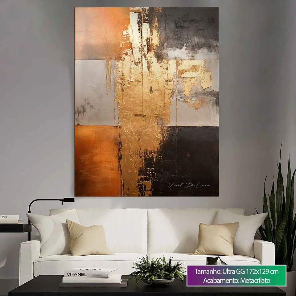 Quadro Abstrato Ouro e Ébano, de Vicent de Lucca — foto 6