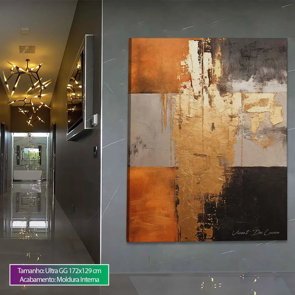 Quadro Abstrato Ouro e Ébano, de Vicent de Lucca — foto 10