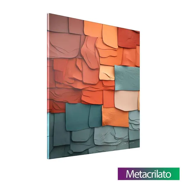 Quadro Abstrato Recortes de Texturas com acabamento em metacrilato