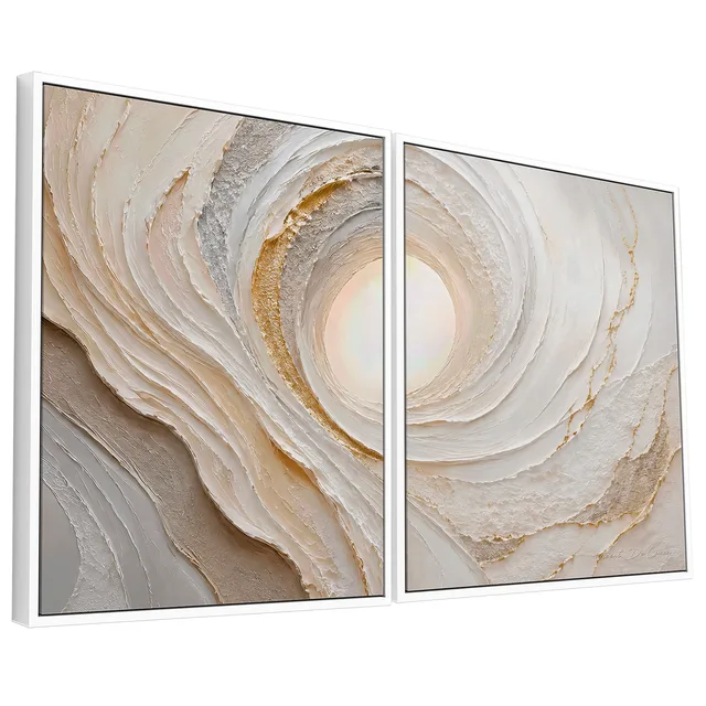 Quadro Abstrato Redemoinho Sofisticado 2 Peças