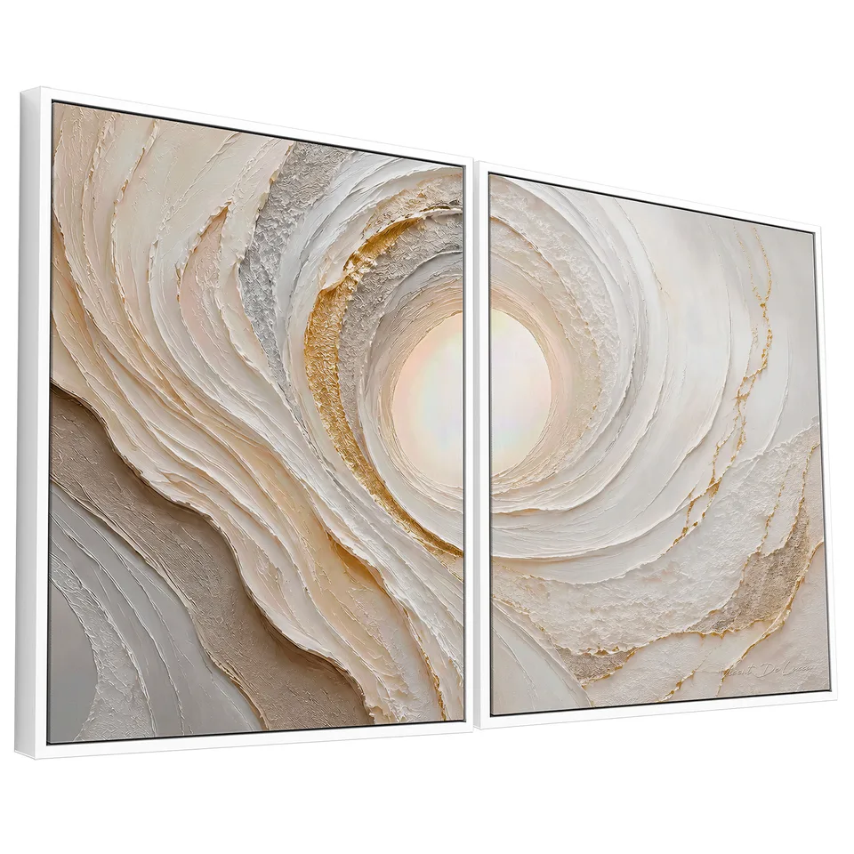 Quadro Abstrato Redemoinho Sofisticado 2 Peças