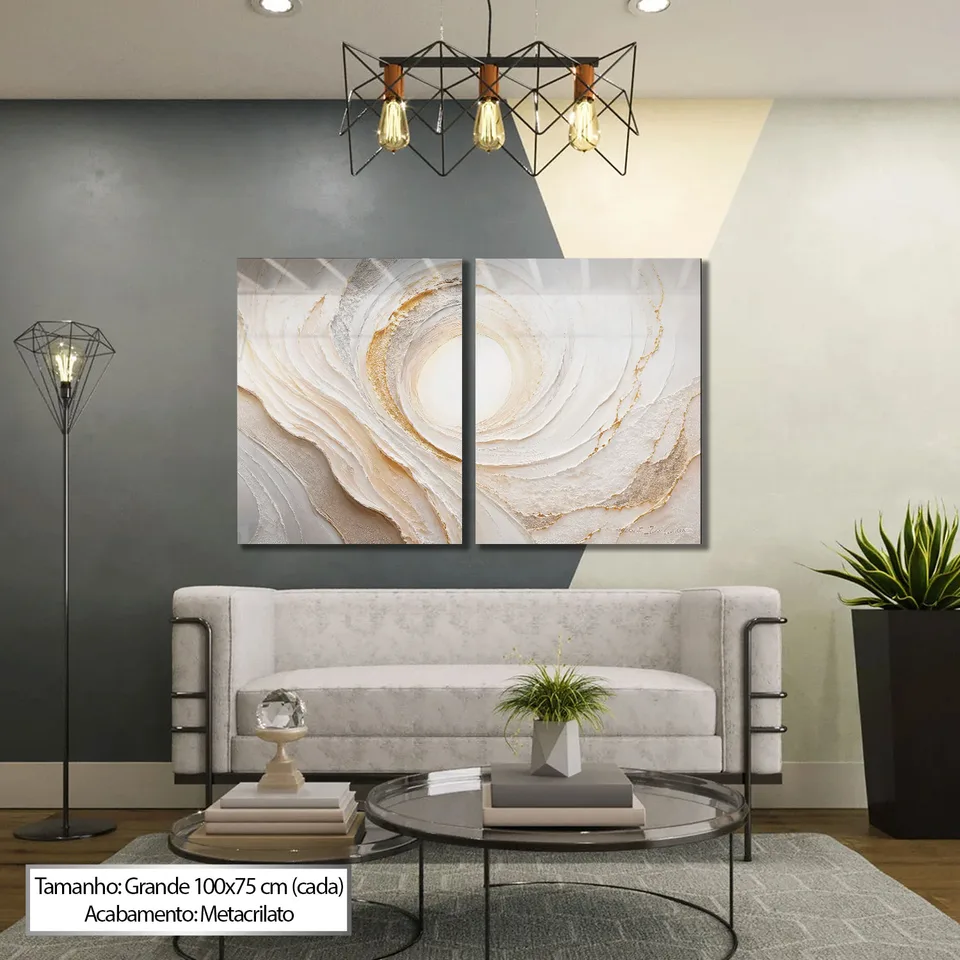 Quadro Abstrato Redemoinho Sofisticado 2 Peças, de Vicent de Lucca — foto 4