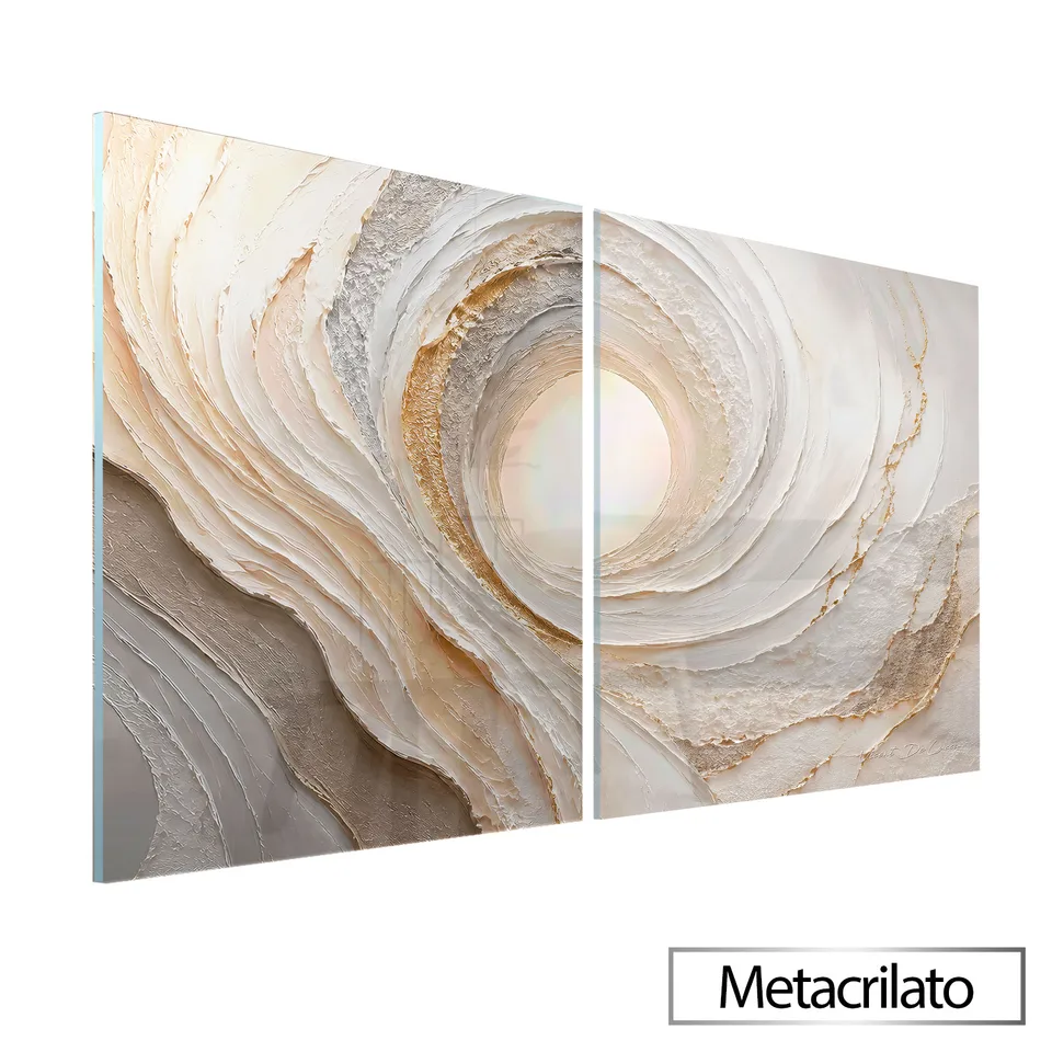 Quadro Abstrato Redemoinho Sofisticado 2 Peças com acabamento em metacrilato