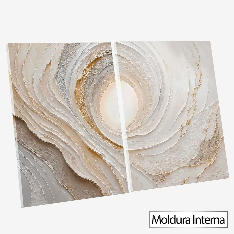 Quadro Abstrato Redemoinho Sofisticado 2 Peças com moldura interna