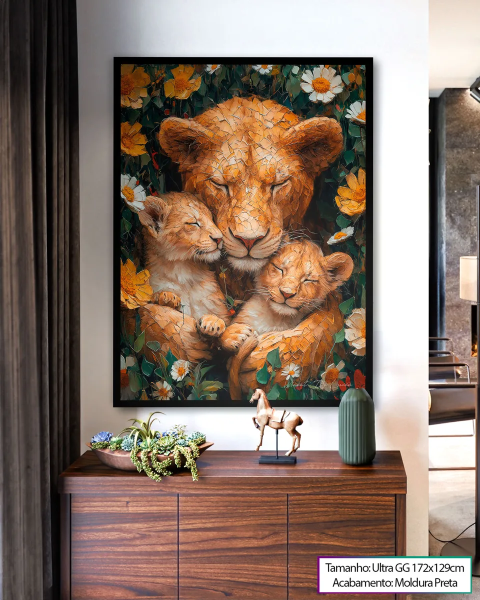 Quadro Aconchego da Mãe Leoa, de Vicent de Lucca — foto 2