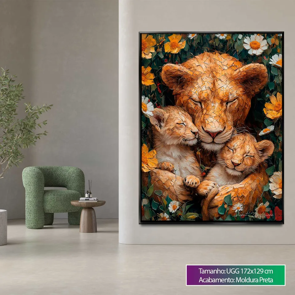 Quadro Aconchego da Mãe Leoa, de Vicent de Lucca — foto 11