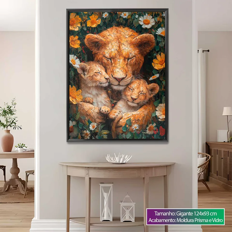 Quadro Aconchego da Mãe Leoa, de Vicent de Lucca — foto 12