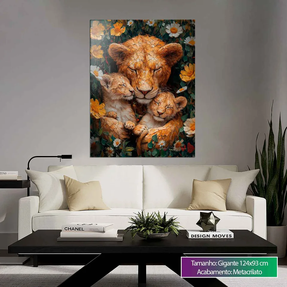 Quadro Aconchego da Mãe Leoa, de Vicent de Lucca — foto 5