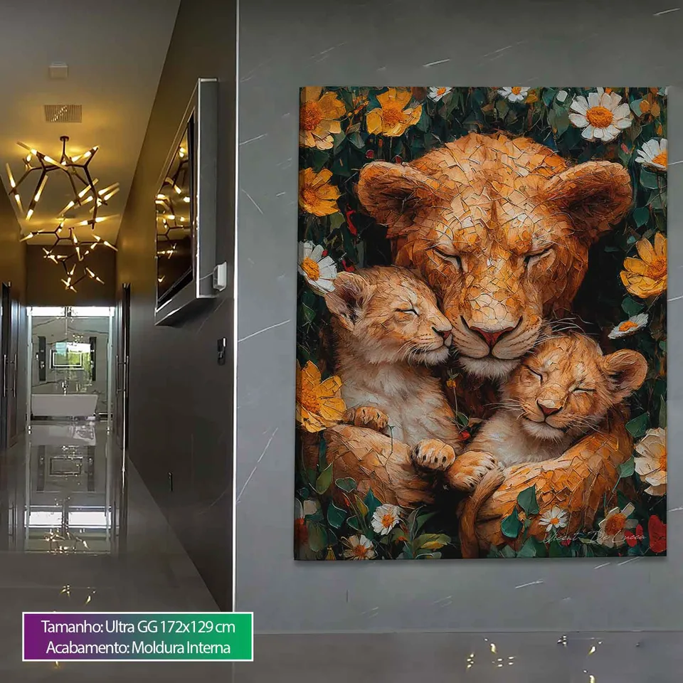 Quadro Aconchego da Mãe Leoa, de Vicent de Lucca — foto 6