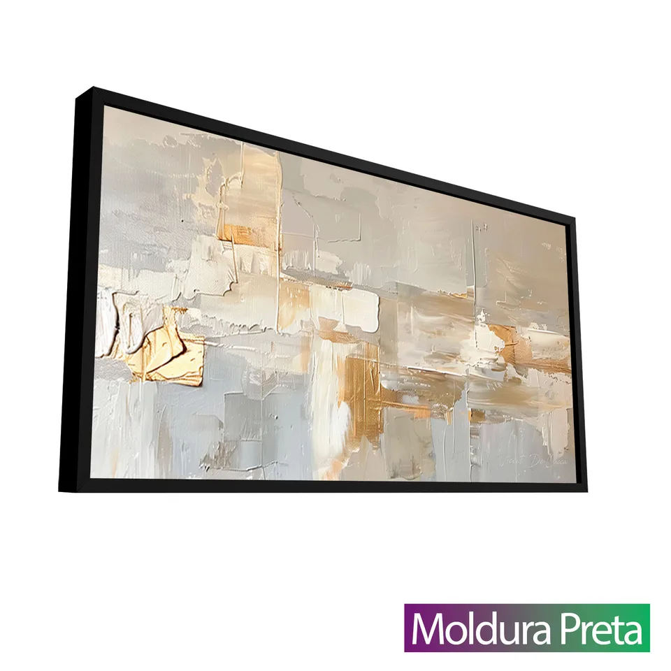 8939 Quadro Abstrato Serenidade Dourada (2)