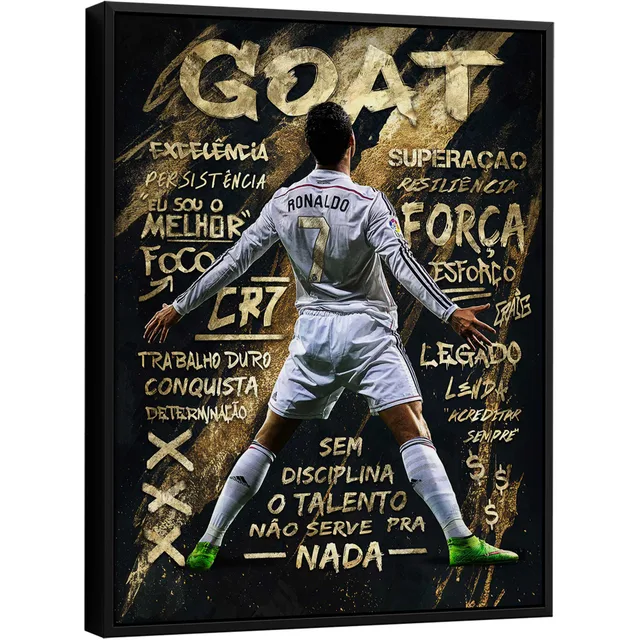 Quadro Cristiano Ronaldo Grafite Dourado - Artista CRAIG | QuadrosDecorativos.com