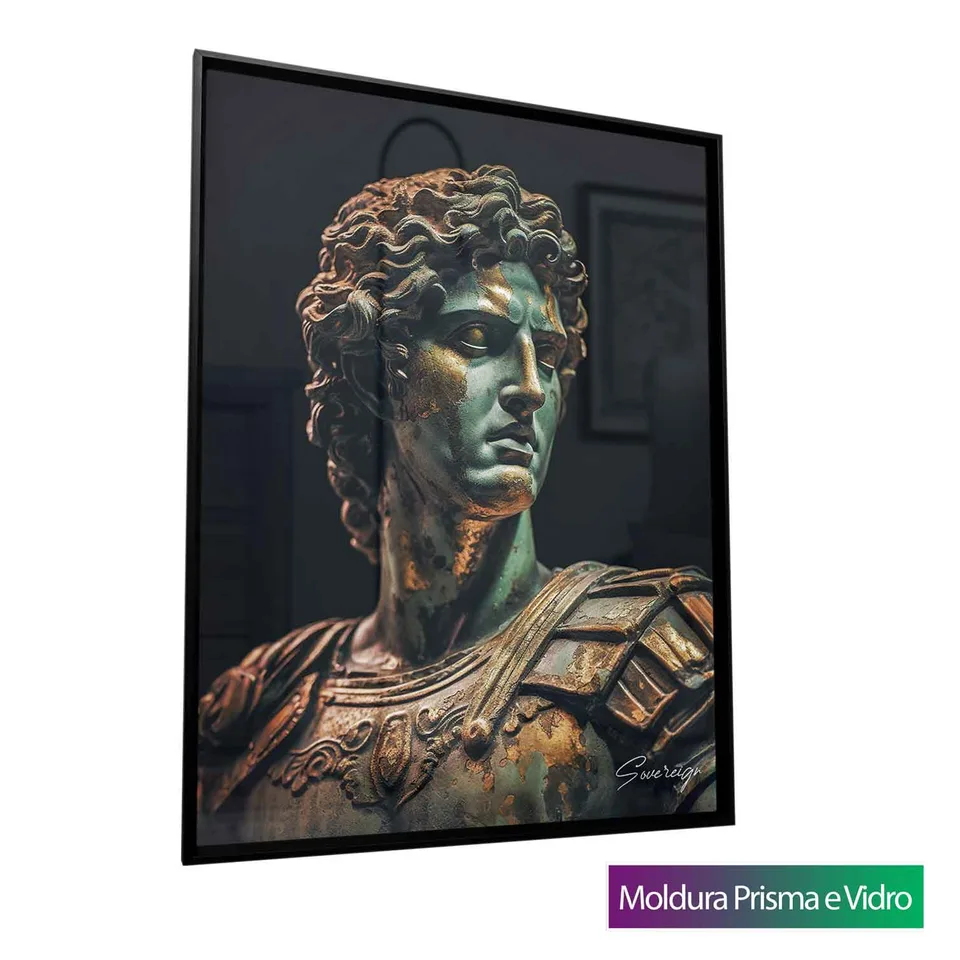 Quadro Alexandre, O Grande com moldura Prisma e vidro