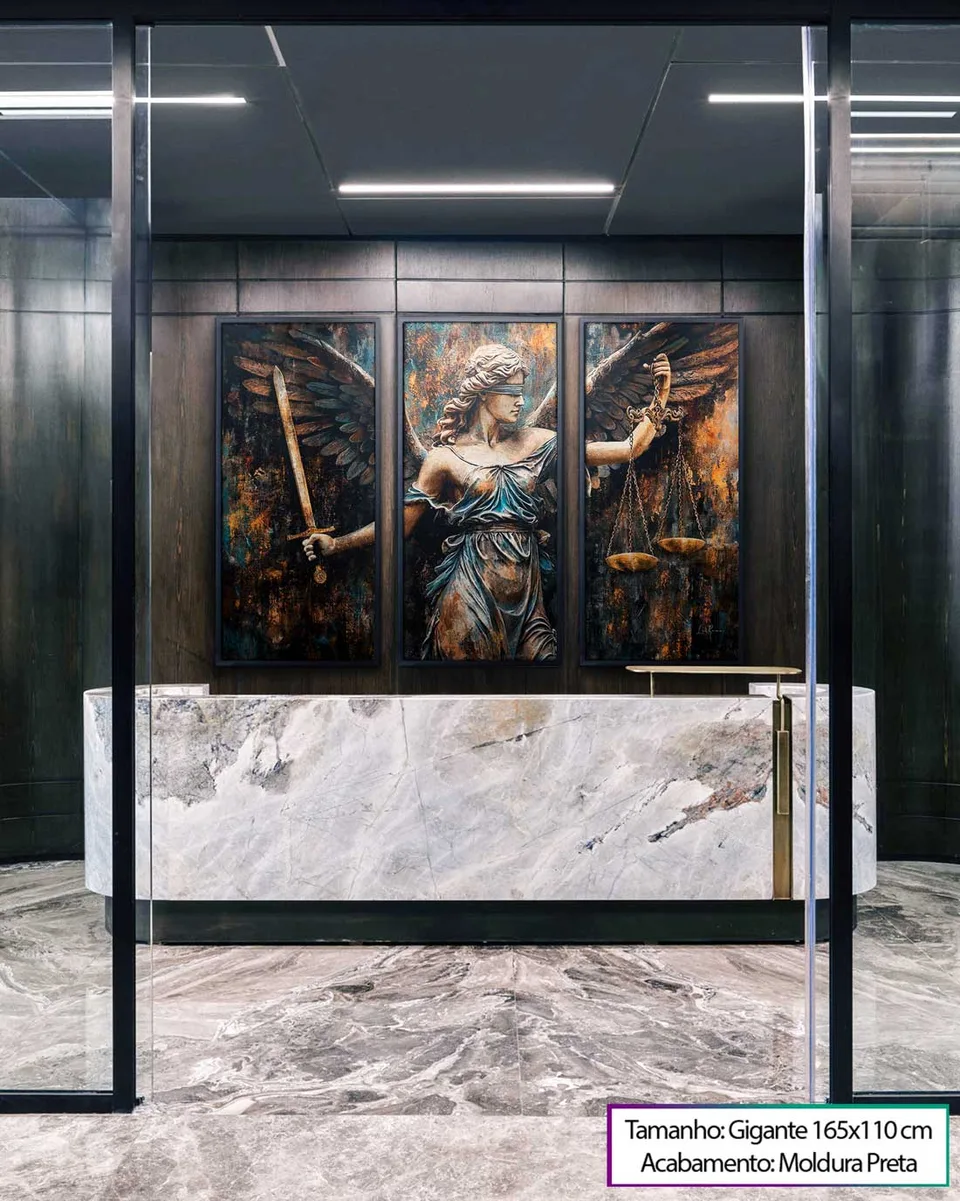 Quadro Anjo da Justiça - Deusa Themis 3 Peças, de Le Roux — foto 2