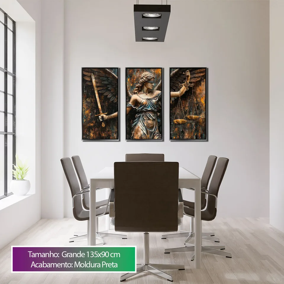 Quadro Anjo da Justiça - Deusa Themis 3 Peças, de Le Roux — foto 4