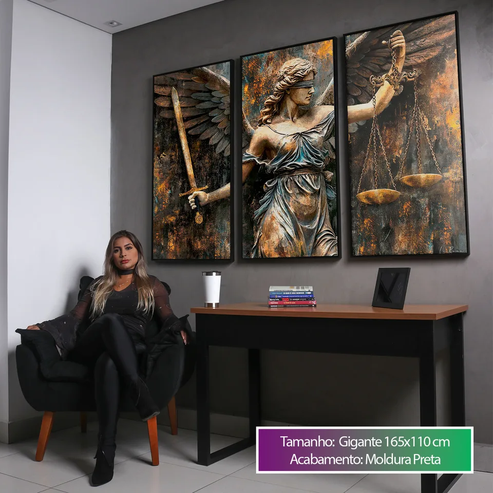 Quadro Anjo da Justiça - Deusa Themis 3 Peças, de Le Roux — foto 7