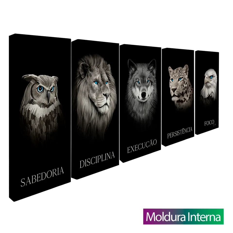 Quadro Arquétipo 5 Peças Iguais com moldura interna