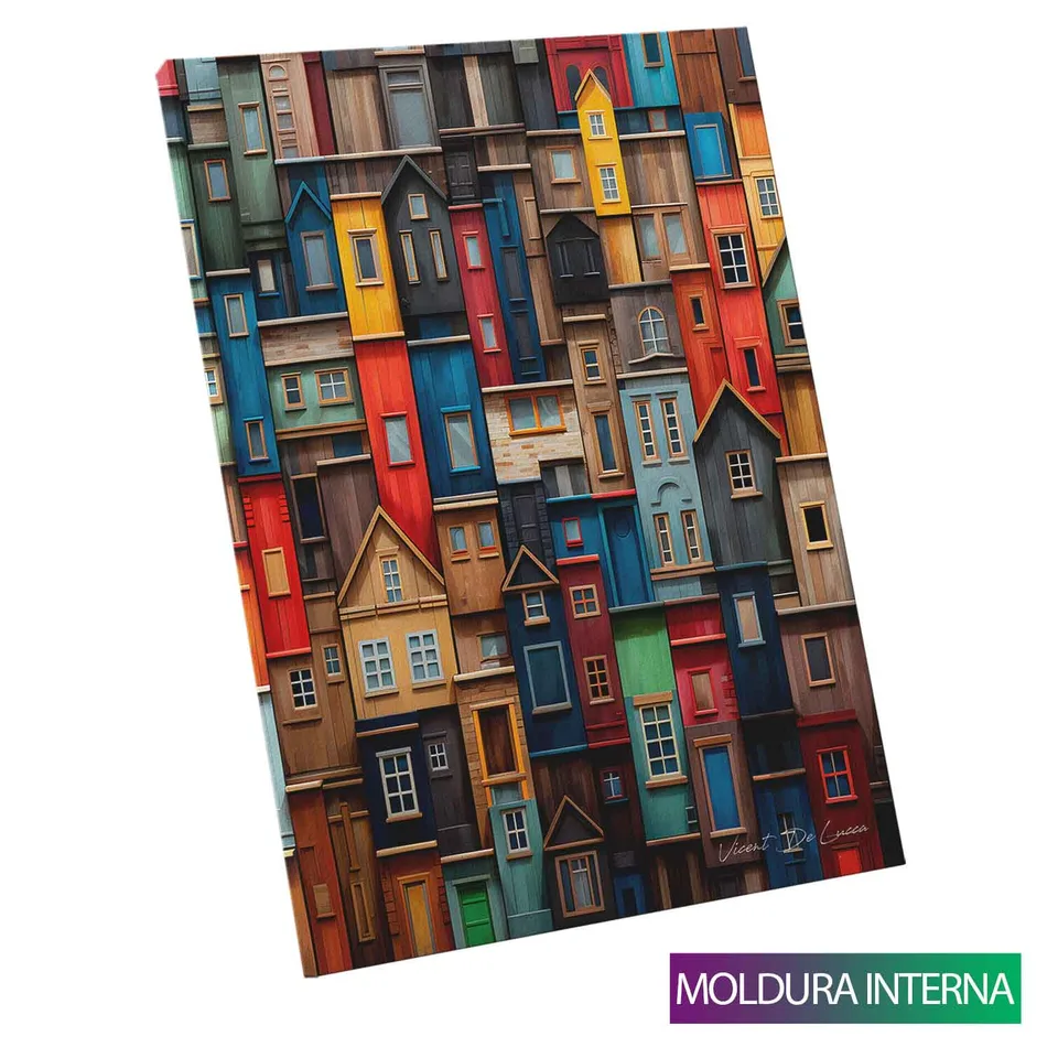 Quadro Arquitetura Amadeirada com moldura interna