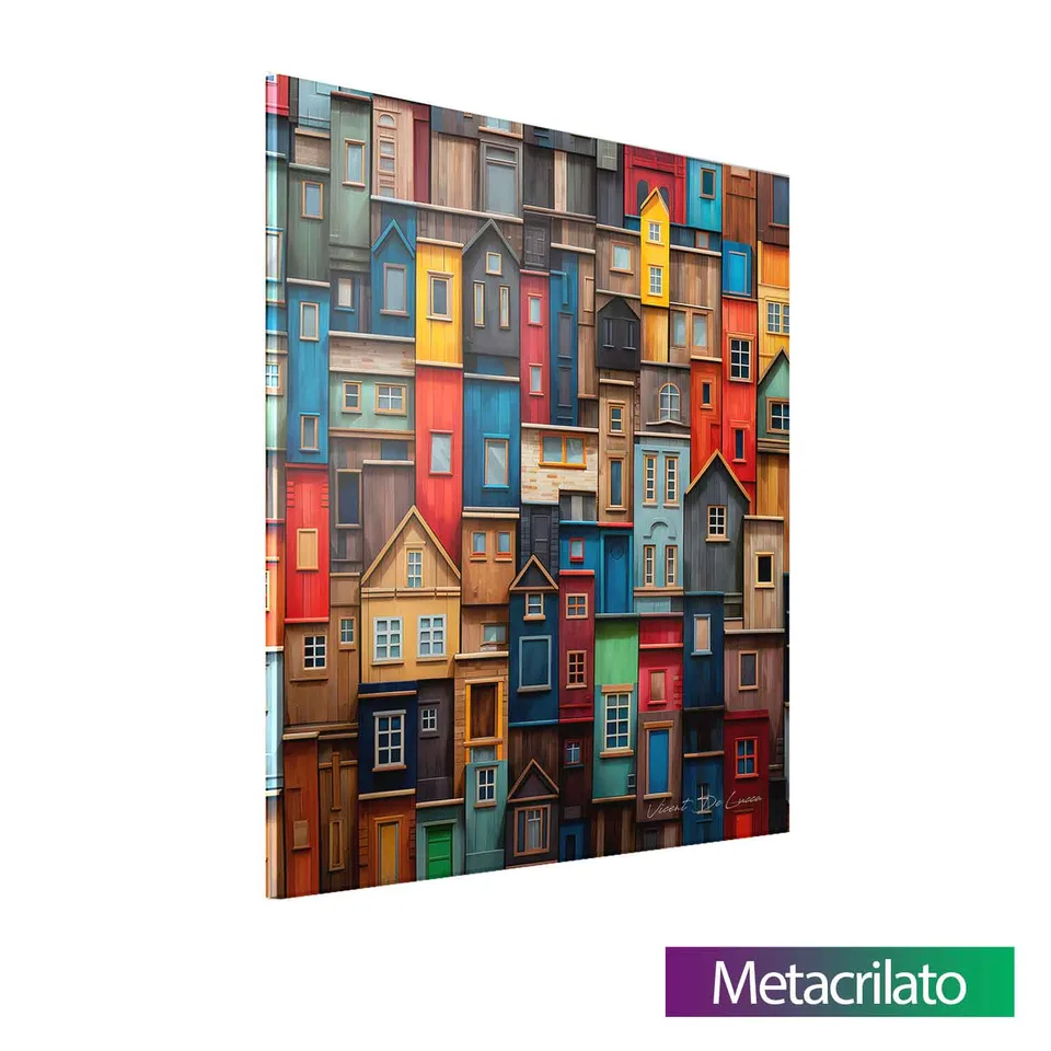 Quadro Arquitetura Amadeirada com acabamento em metacrilato