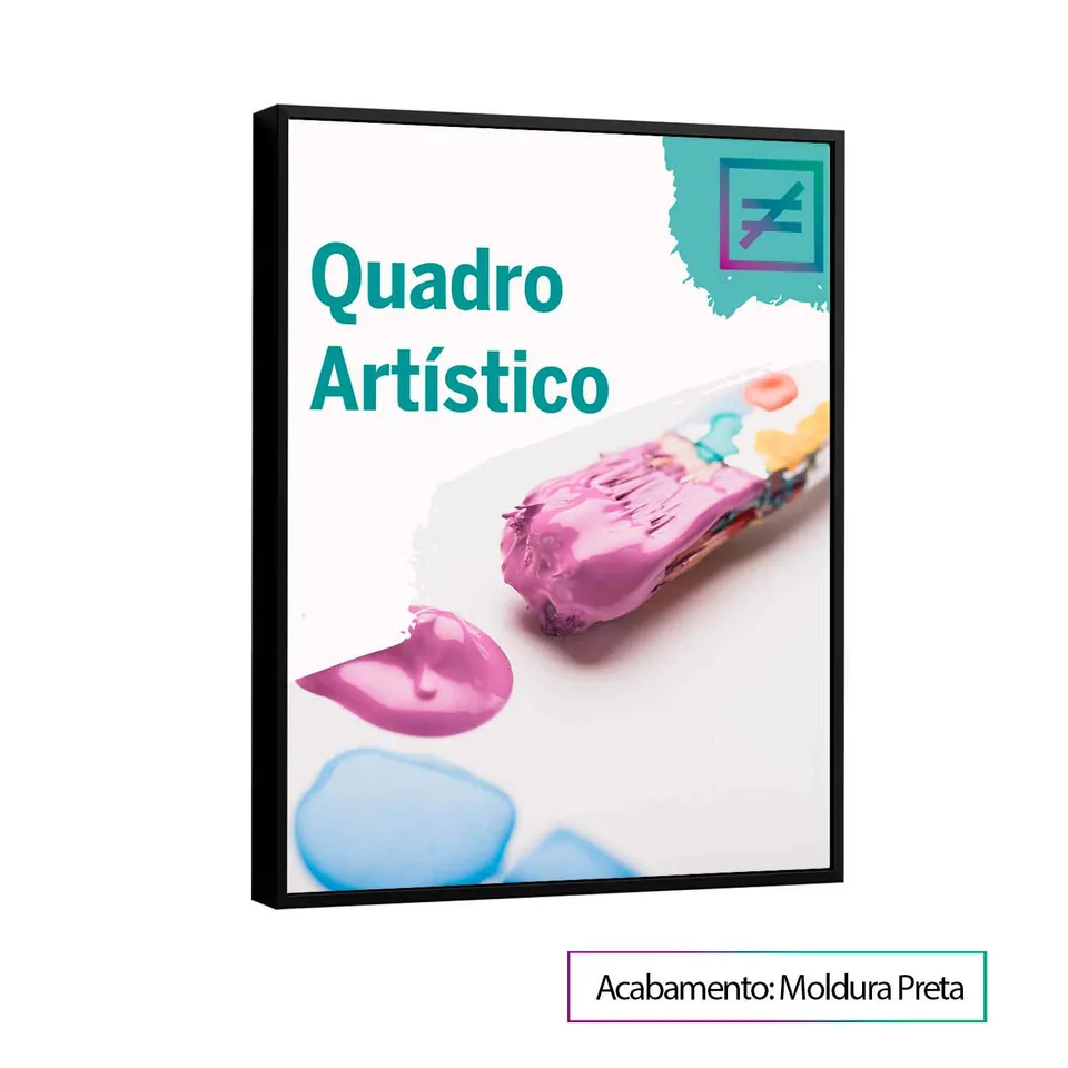 Quadro Artístico com moldura de filete preta