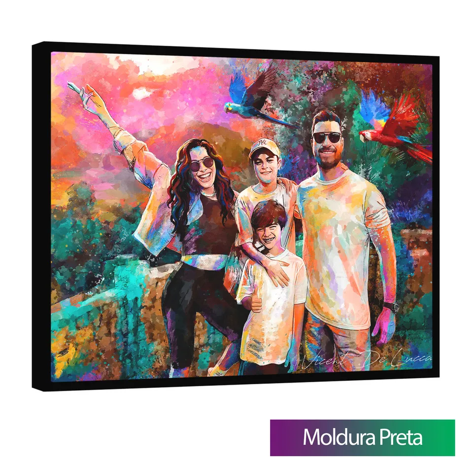 Masterpiece ChromoPintura - Quadro Juliana Paes com moldura de filete preta
