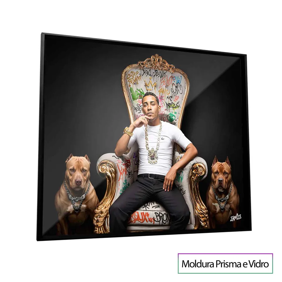 Masterpiece Trono - Quadro Neymar com moldura Prisma e vidro
