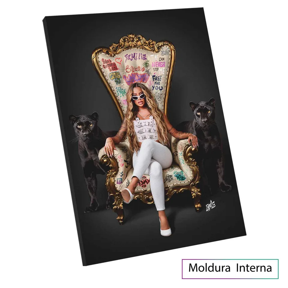 Masterpiece Trono - Quadro Neymar com moldura interna