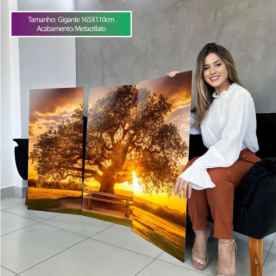 Quadro Árvore ao Pôr do Sol 3 Peças, de Vicent de Lucca — foto 6